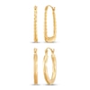 Thumbnail Image 1 of Textured Hoop Earrings Set 14K Yellow Gold