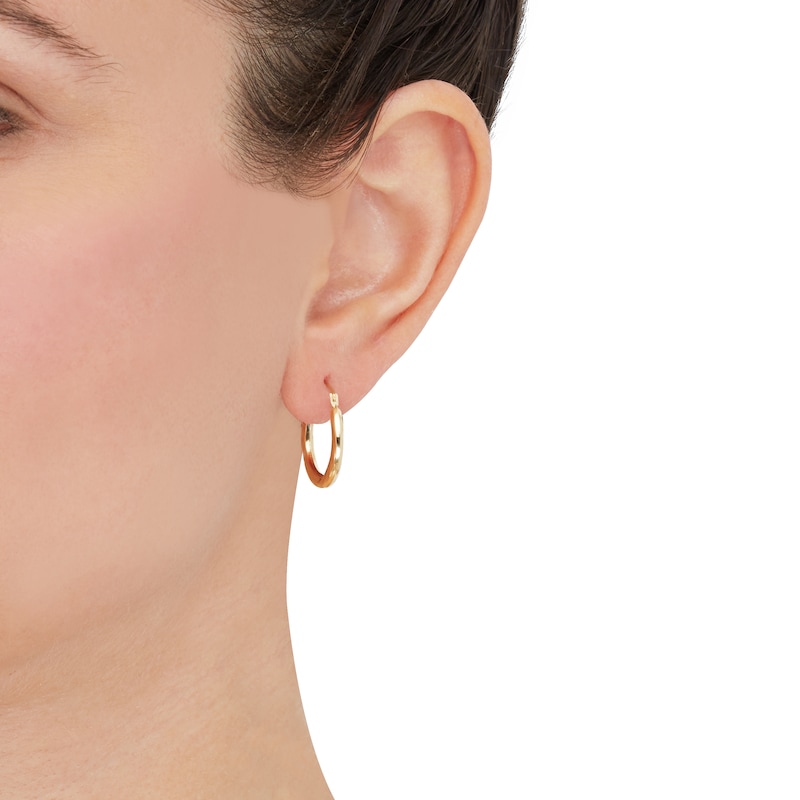 Main Image 4 of Textured Hoop Earrings Set 14K Yellow Gold