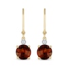 Thumbnail Image 1 of Garnet & Diamond Accent Drop Earrings 14K Yellow Gold