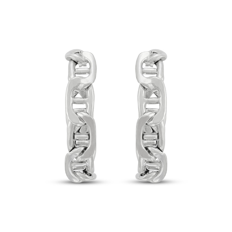 Main Image 2 of Mariner Link Open Hoop Earrings Sterling Silver