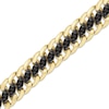 Thumbnail Image 2 of Men's Black Diamond Oval Center Curb Link Bracelet 6 ct tw 10K Yellow Gold 8.5"