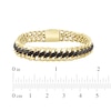 Thumbnail Image 5 of Men's Black Diamond Oval Center Curb Link Bracelet 6 ct tw 10K Yellow Gold 8.5"