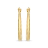 Thumbnail Image 2 of Tapered Round Diagonal Pattern Hoop Earrings 14K Yellow Gold 20mm