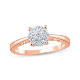 Multi-Diamond Promise Ring 1/5 ct tw 10K Rose Gold