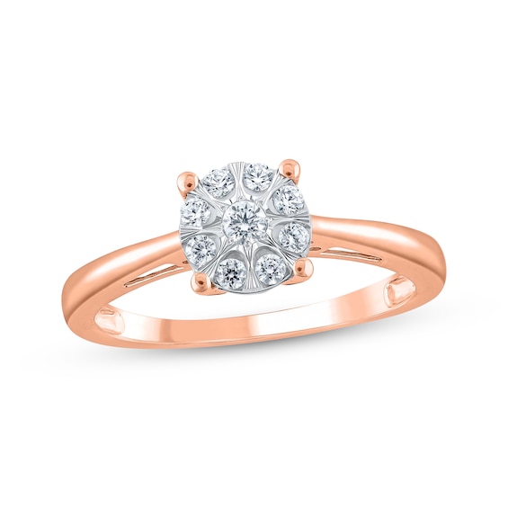 Multi-Diamond Promise Ring 1/5 ct tw 10K Rose Gold