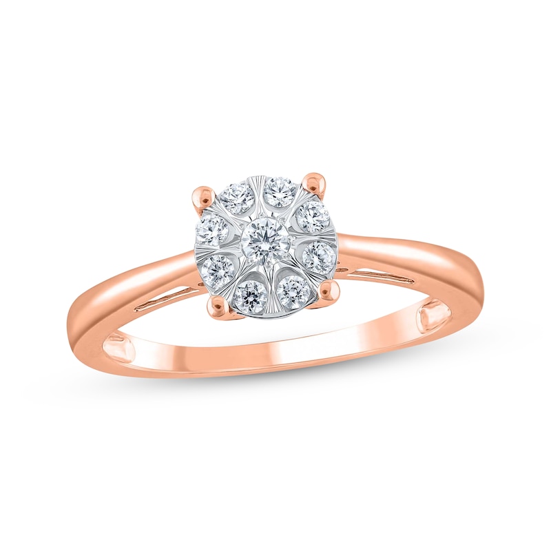 Main Image 1 of Multi-Diamond Promise Ring 1/5 ct tw 10K Rose Gold