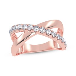 Diamond Crisscross Orbit Ring 1/2 ct tw 14K Rose Gold