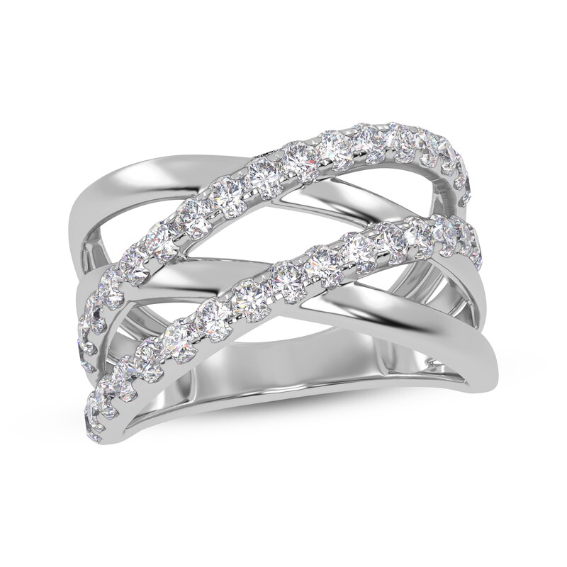 Main Image 1 of Diamond Multi-Row Crisscross Ring 1/2 ct tw 14K White Gold