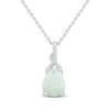 Thumbnail Image 1 of Pear-Shaped Lab-Created Opal & White Lab-Created Sapphire Necklace Sterling Silver 18"