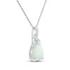 Thumbnail Image 2 of Pear-Shaped Lab-Created Opal & White Lab-Created Sapphire Necklace Sterling Silver 18"