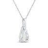 Thumbnail Image 3 of Pear-Shaped Lab-Created Opal & White Lab-Created Sapphire Necklace Sterling Silver 18"