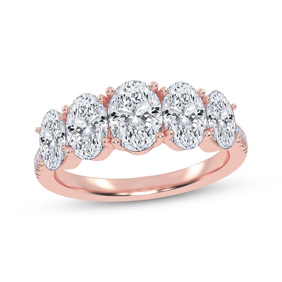 KAY Lab-Grown Diamonds Oval-Cut Graduating Ring 2 ct tw 14K Rose Gold