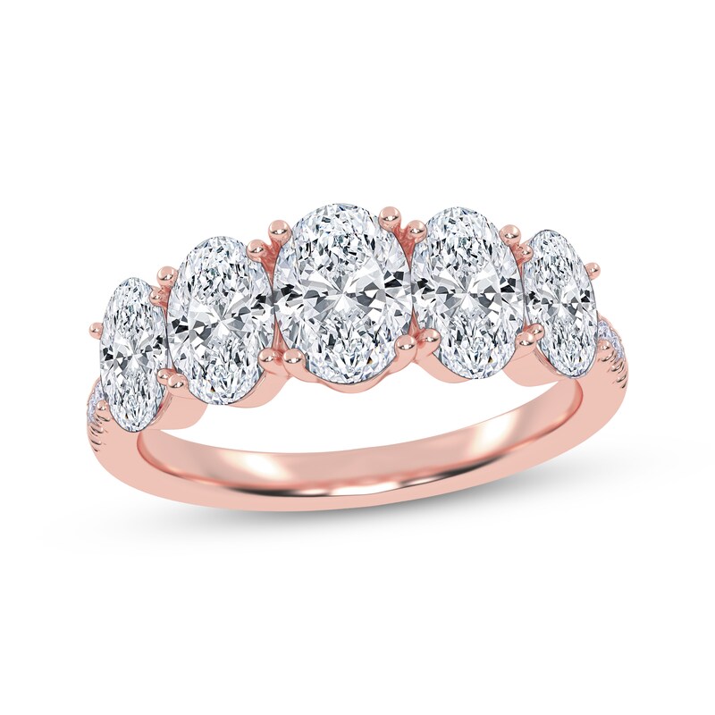 Main Image 1 of KAY Lab-Grown Diamonds Oval-Cut Graduating Ring 2 ct tw 14K Rose Gold