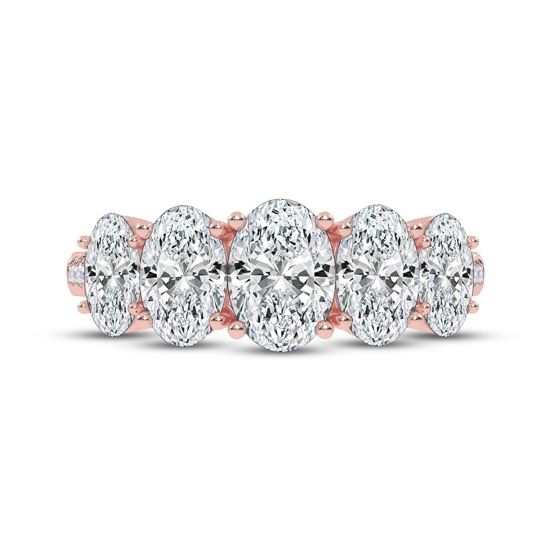 Main Image 3 of KAY Lab-Grown Diamonds Oval-Cut Graduating Ring 2 ct tw 14K Rose Gold