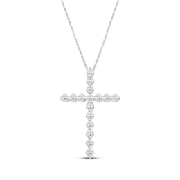 KAY Lab-Grown diamonds Cross Necklace 2 ct tw 14K White Gold 18"