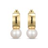 Thumbnail Image 2 of Freshwater Cultured Pearl Hoop Earrings 18K Yellow Gold-Plated Sterling Silver