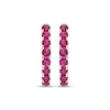 Thumbnail Image 2 of Lab-Created Ruby Hoop Earrings Sterling Silver