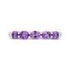 Thumbnail Image 3 of Oval-Cut Amethyst & White Lab-Created Sapphire Ring Sterling Silver