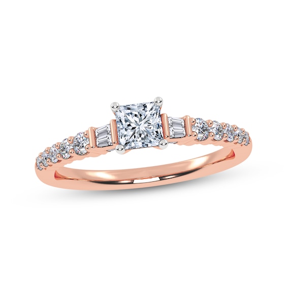 Adore Princess-Cut Diamond Engagement Ring 1/2 ct tw 14K Rose Gold
