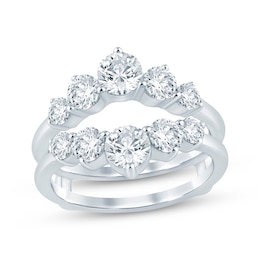 Adore Lab-Grown Diamond Graduated Chevron Enhancer Ring 2 ct tw 14K White Gold