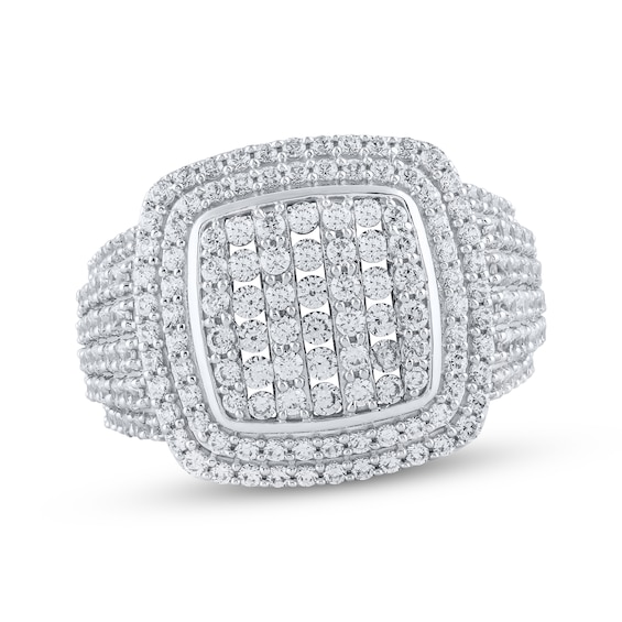 KAY Lab-Grown Diamonds Men's Multi-Row Ring 3 ct tw Sterling Silver