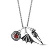 Thumbnail Image 2 of House of the Dragon Men's Garnet & Diamond Accent Necklace Sterling Silver 20"