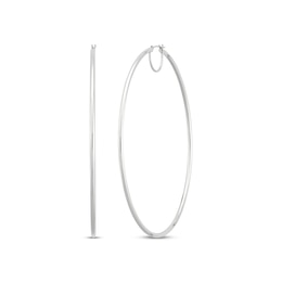 Hoop Earrings 10K White Gold 80mm