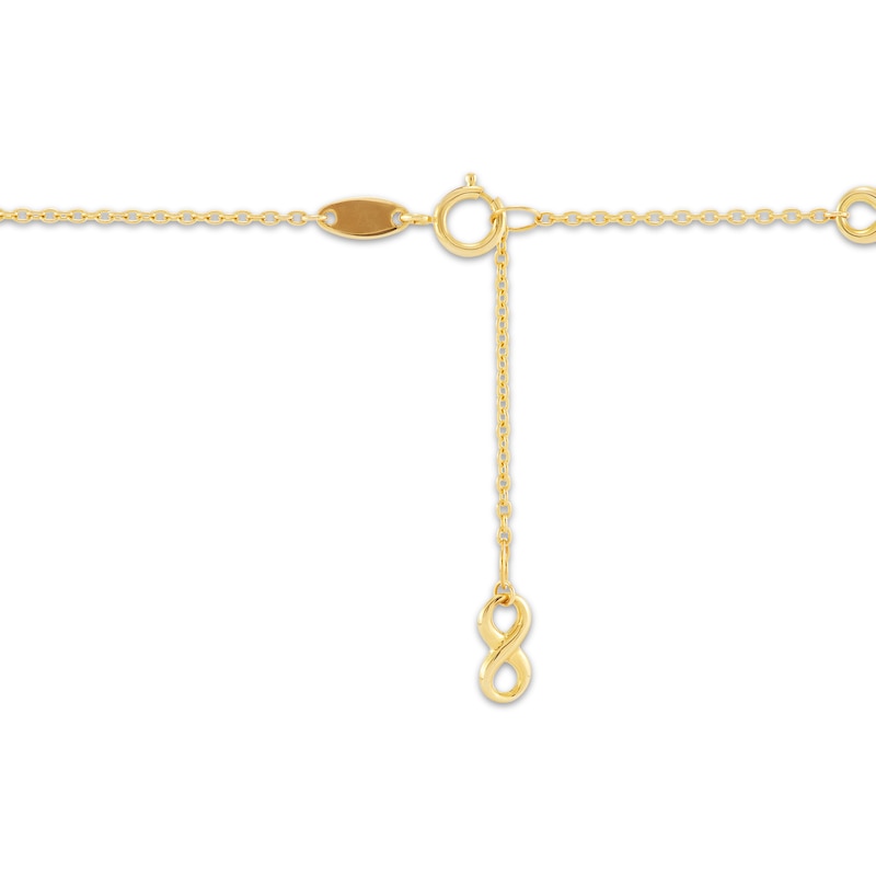 Main Image 3 of Infinity Station Anklet 10K Yellow Gold 10"