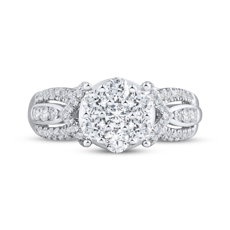 Main Image 3 of Adore Multi-Diamond Chevron Engagement Ring 1 ct tw 10K White Gold