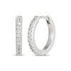 Thumbnail Image 1 of White Lab-Created Sapphire Hoop Earrings Sterling Silver