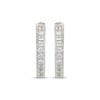 Thumbnail Image 2 of White Lab-Created Sapphire Hoop Earrings Sterling Silver