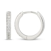Thumbnail Image 3 of White Lab-Created Sapphire Hoop Earrings Sterling Silver