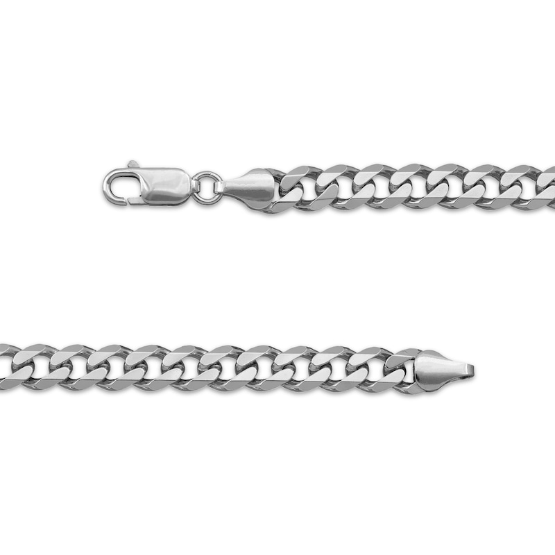 Main Image 4 of 6.4mm Diamond-Cut Curb Chain Necklace Solid Sterling Silver 24"