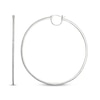 Thumbnail Image 3 of White Lab-Created Sapphire Hoop Earrings 75mm Sterling Silver