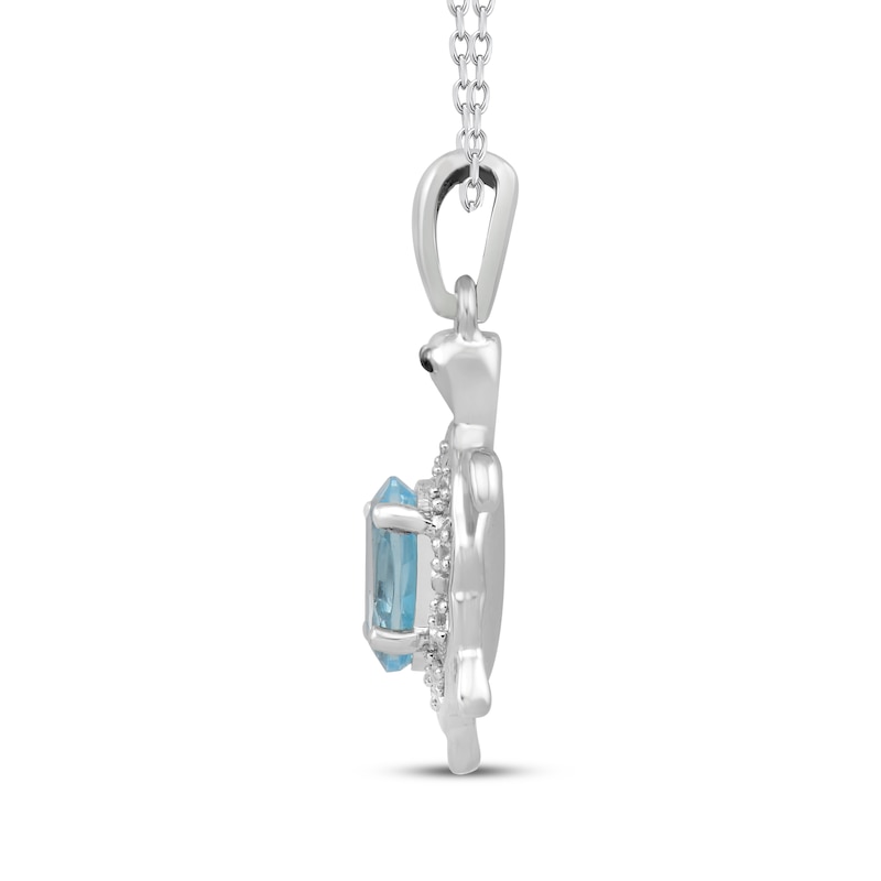 Main Image 2 of Oval-Cut Sky Blue Topaz & White Lab-Created Sapphire Sterling Silver 18"
