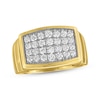 Thumbnail Image 1 of Men's Multi-Diamond Pavé Ribbed Ring 1 ct tw 10K Yellow Gold