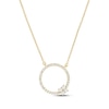 Thumbnail Image 1 of Diamond Open-Circle Clover Necklace 1/5 ct tw 24K Yellow Gold Vermeil Sterling Silver 18"