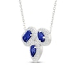 Thumbnail Image 2 of Multi-Shape Blue & White Lab-Created Sapphire Cluster Necklace Sterling Silver 18"