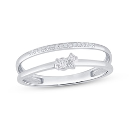 KAY Lab-Grown Diamonds Faux Stack Fashion Ring 1/8 ct tw 10K White Gold