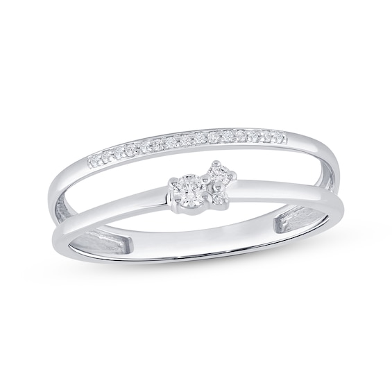 KAY Lab-Grown Diamonds Faux Stack Fashion Ring 1/8 ct tw 10K White Gold