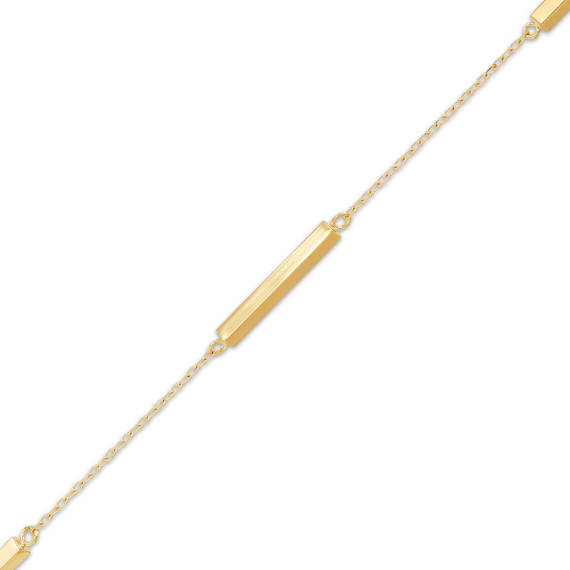 Main Image 2 of Bar Trio Station Necklace 10K Yellow Gold 18"