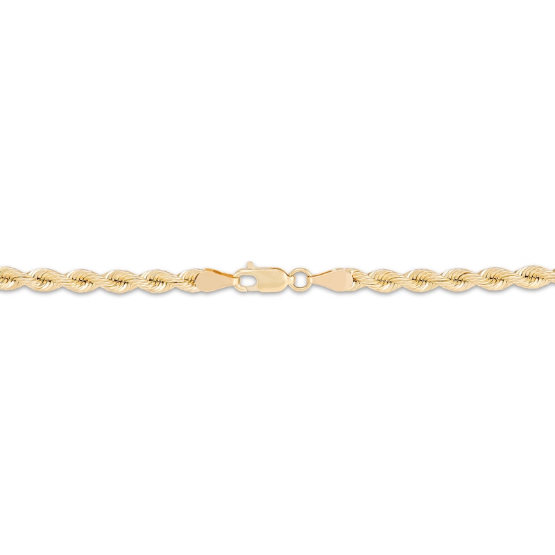 Main Image 3 of 3.7mm Silk Rope Chain Necklace Solid 14K Yellow Gold 20"