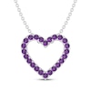 Thumbnail Image 1 of Amethyst Heart Outline Necklace Sterling Silver 18"