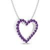 Thumbnail Image 2 of Amethyst Heart Outline Necklace Sterling Silver 18"