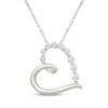 Thumbnail Image 1 of KAY Lab-Grown Diamonds Tilted Swirl Heart Necklace 1/4 ct tw Sterling Silver 18"