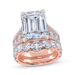 Adore Lab-Grown Diamonds Emerald-Cut Bridal Set 12 ct tw 14K Rose Gold