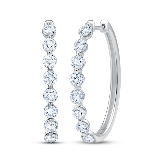 KAY Lab-Grown Diamonds Hoop Earrings 2 ct tw 10K White Gold
