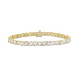 KAY Lab-Grown Diamonds Men's Framed Link Bracelet 8 ct tw 10K Yellow Gold 8.5"