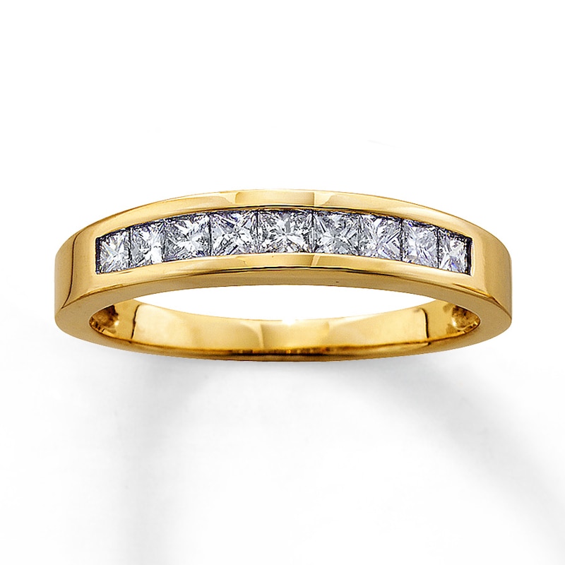 Main Image 1 of Diamond Band 1/2 ct tw Princess-cut 14K Yellow Gold