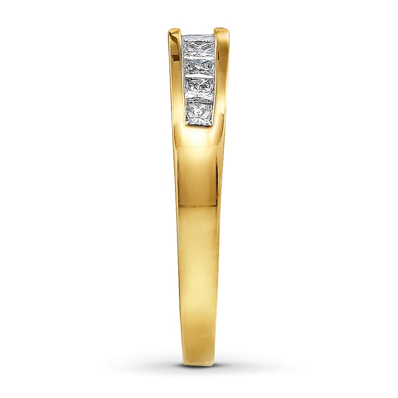 Main Image 3 of Diamond Band 1/2 ct tw Princess-cut 14K Yellow Gold